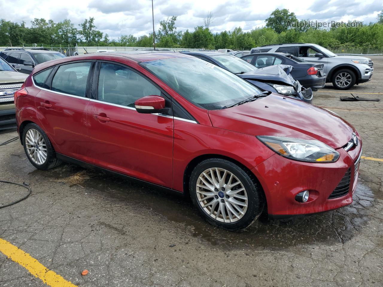 2014 Ford Focus Titanium Red vin: 1FADP3N21EL129269