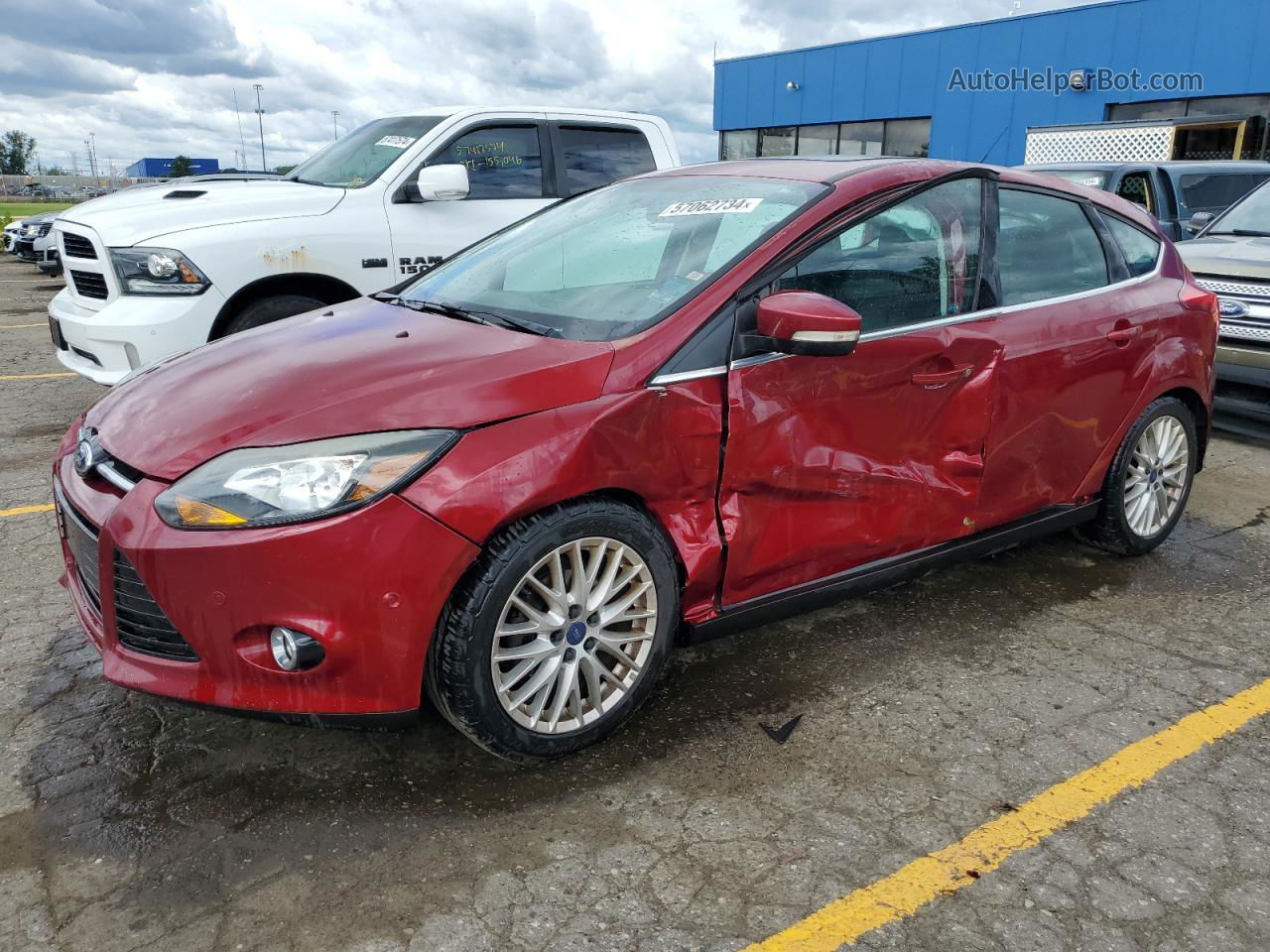 2014 Ford Focus Titanium Red vin: 1FADP3N21EL129269