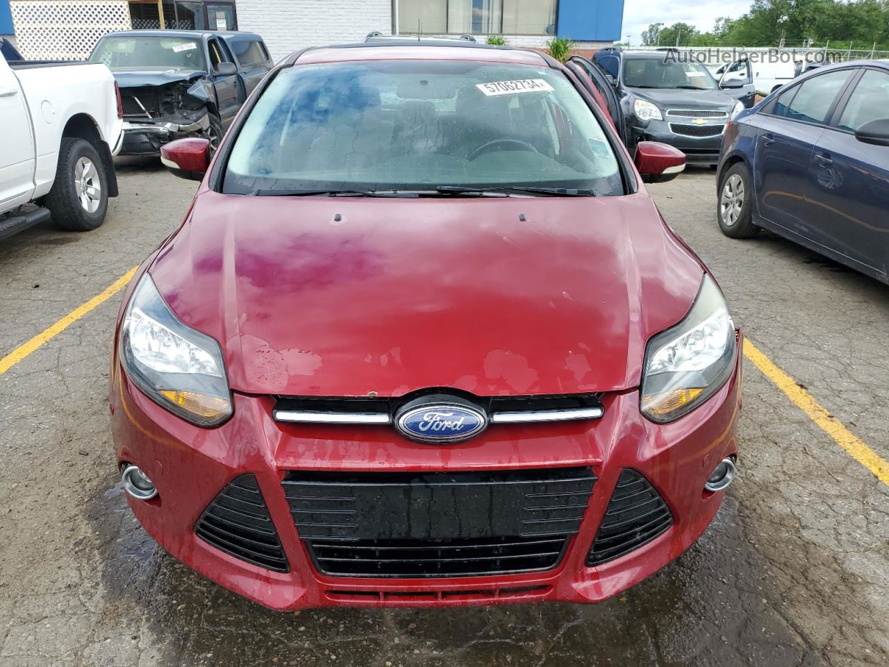 2014 Ford Focus Titanium Red vin: 1FADP3N21EL129269