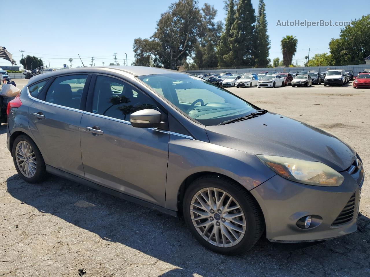 2014 Ford Focus Titanium Серый vin: 1FADP3N21EL454097