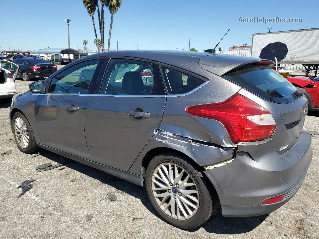 2014 Ford Focus Titanium Серый vin: 1FADP3N21EL454097