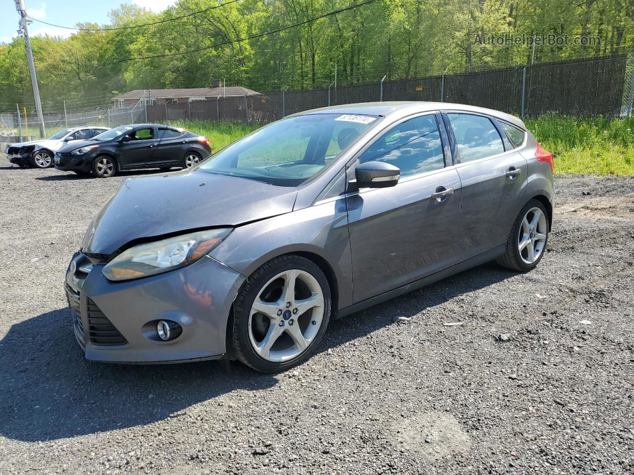 2014 Ford Focus Titanium Серый vin: 1FADP3N22EL383878