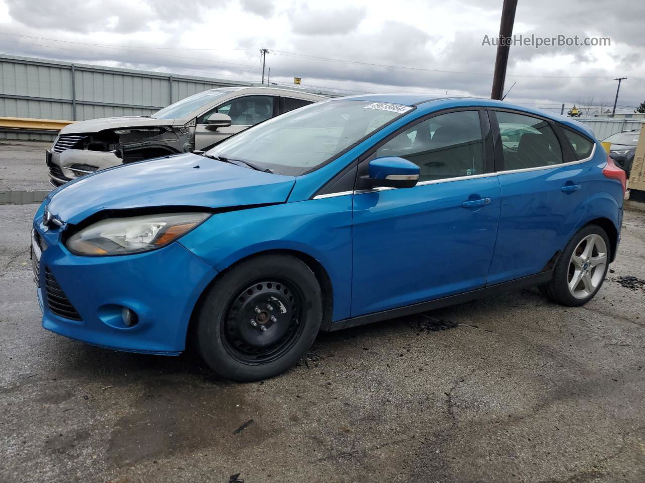 2013 Ford Focus Titanium Синий vin: 1FADP3N23DL283738