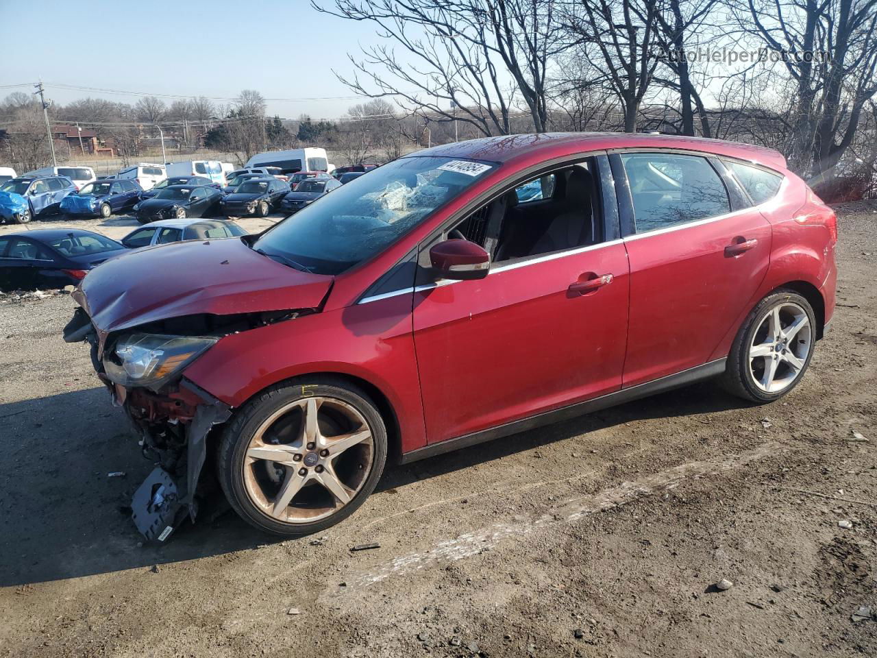 2013 Ford Focus Titanium Burgundy vin: 1FADP3N24DL175368