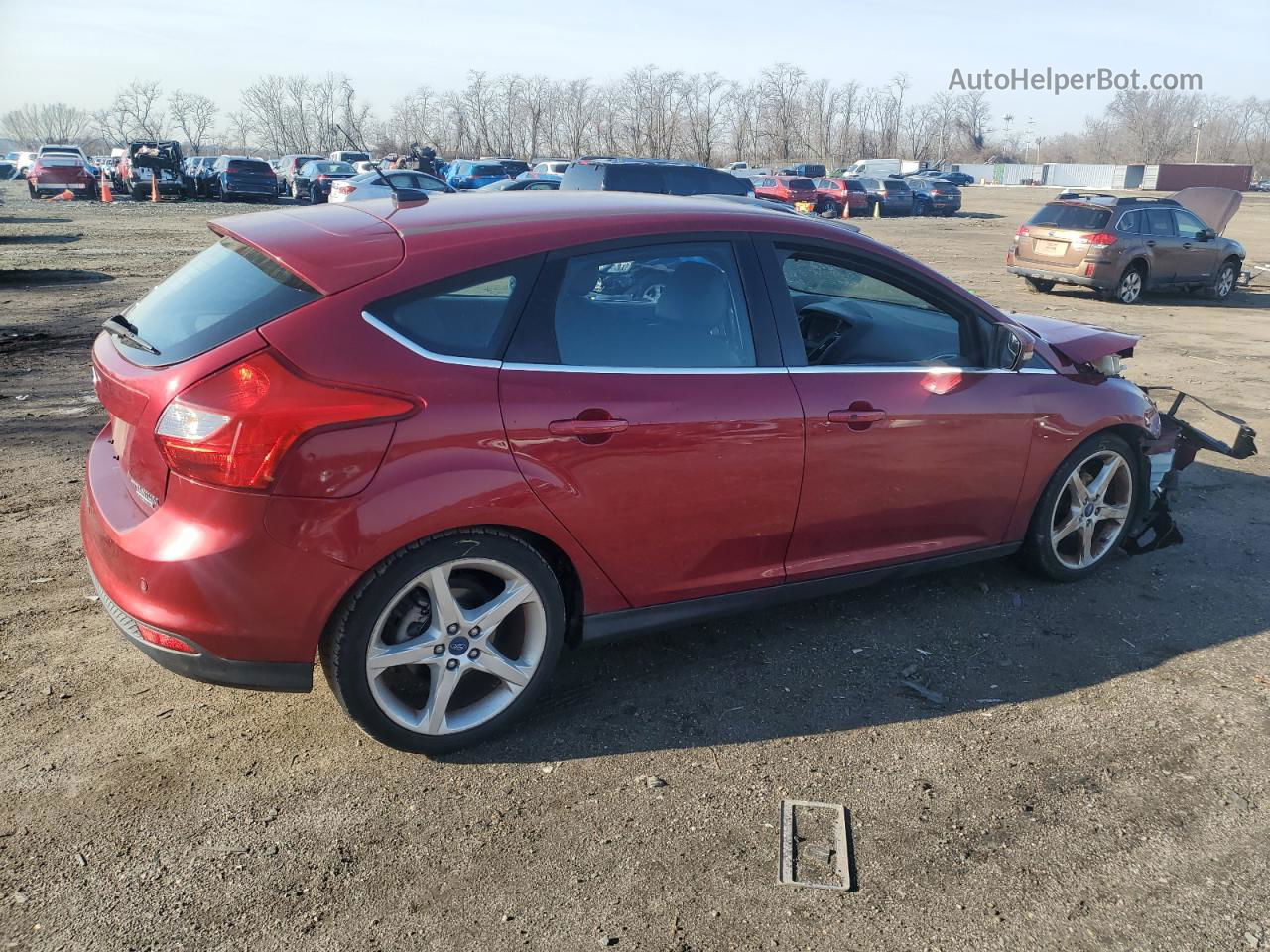 2013 Ford Focus Titanium Burgundy vin: 1FADP3N24DL175368