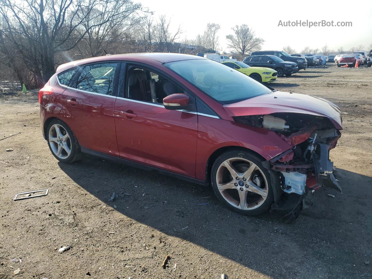 2013 Ford Focus Titanium Бордовый vin: 1FADP3N24DL175368