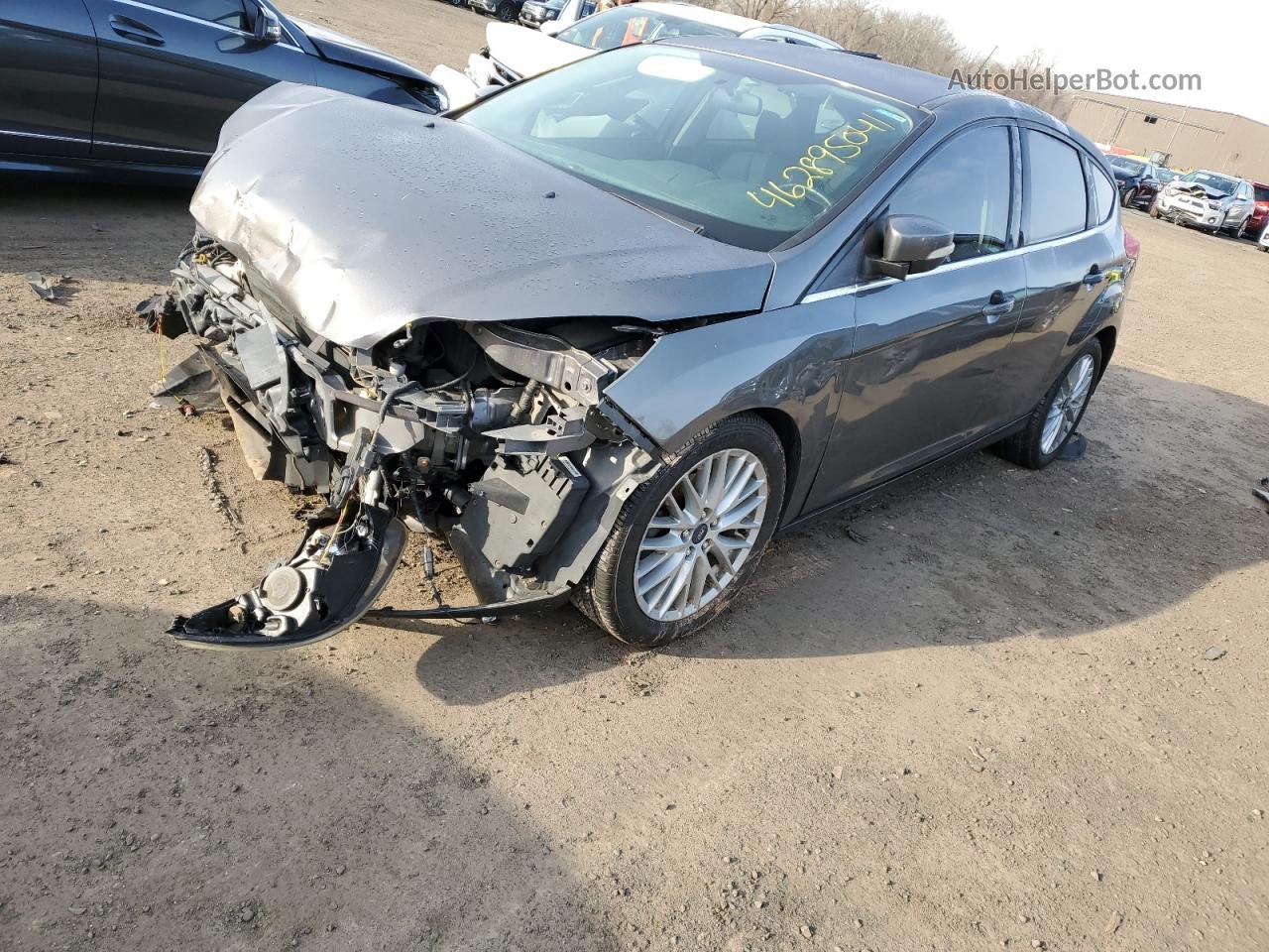 2014 Ford Focus Titanium Серый vin: 1FADP3N25EL377699