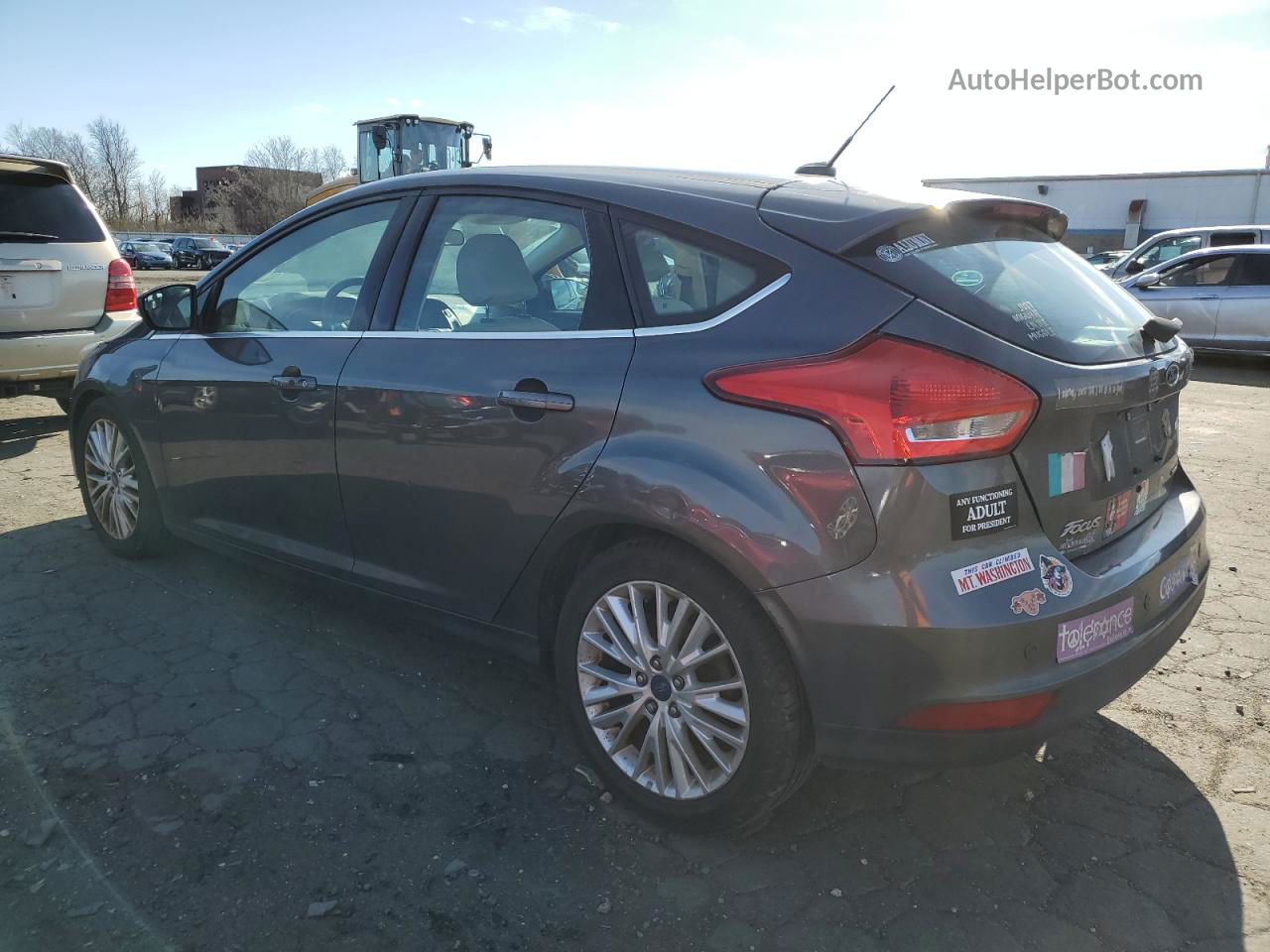 2017 Ford Focus Titanium Серый vin: 1FADP3N25HL287280