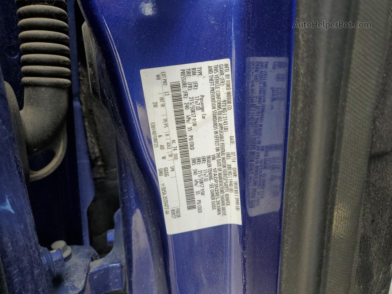 2014 Ford Focus Titanium Blue vin: 1FADP3N29EL363966
