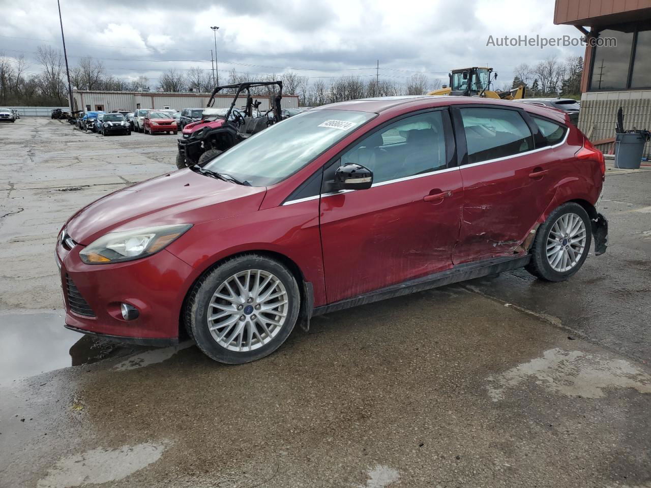 2014 Ford Focus Titanium Maroon vin: 1FADP3N29EL389581