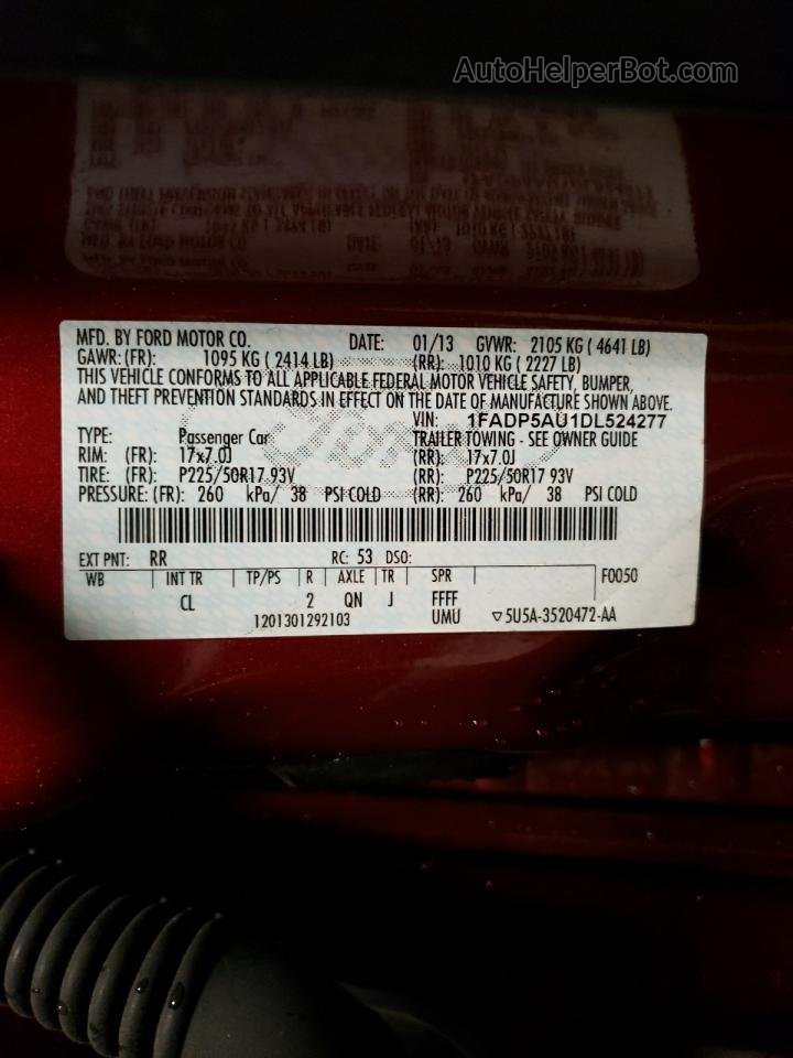 2013 Ford C-max Se Red vin: 1FADP5AU1DL524277
