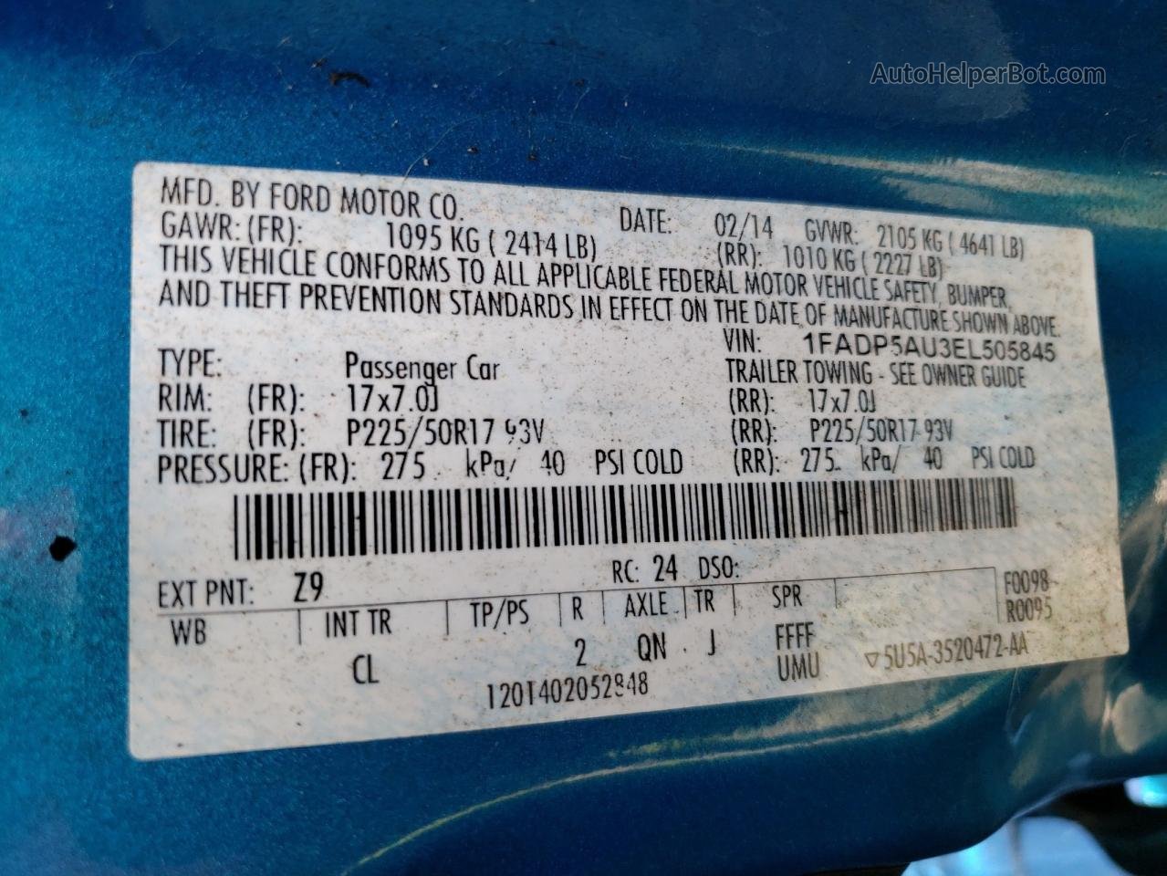 2014 Ford C-max Se Синий vin: 1FADP5AU3EL505845