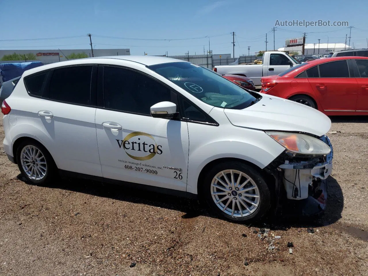 2014 Ford C-max Se White vin: 1FADP5AU6EL509002