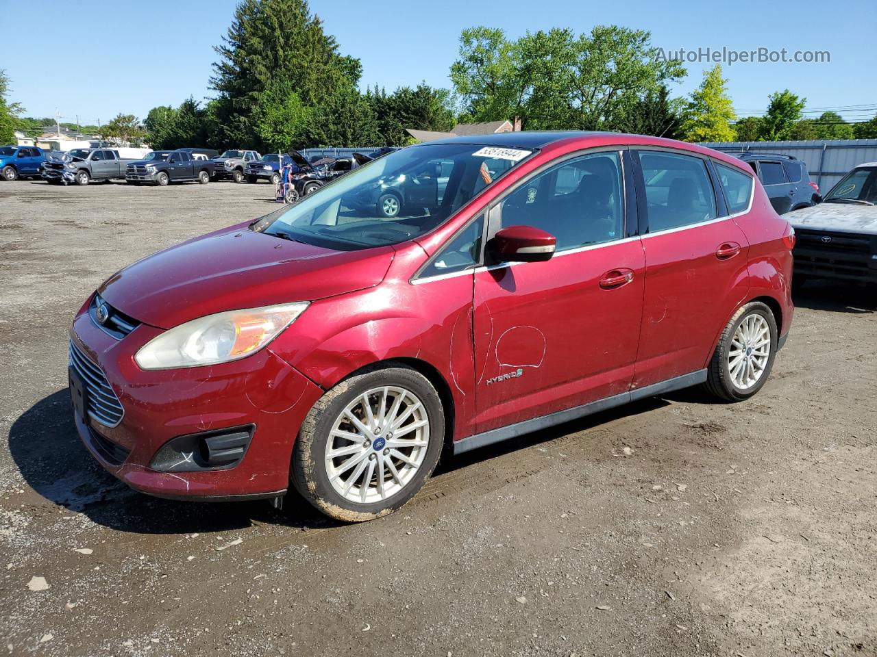 2013 Ford C-max Sel Burgundy vin: 1FADP5BU0DL538492