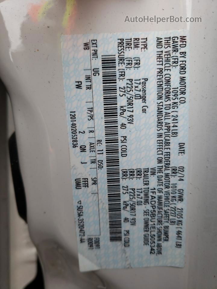 2014 Ford C-max Sel White vin: 1FADP5BU1EL505342