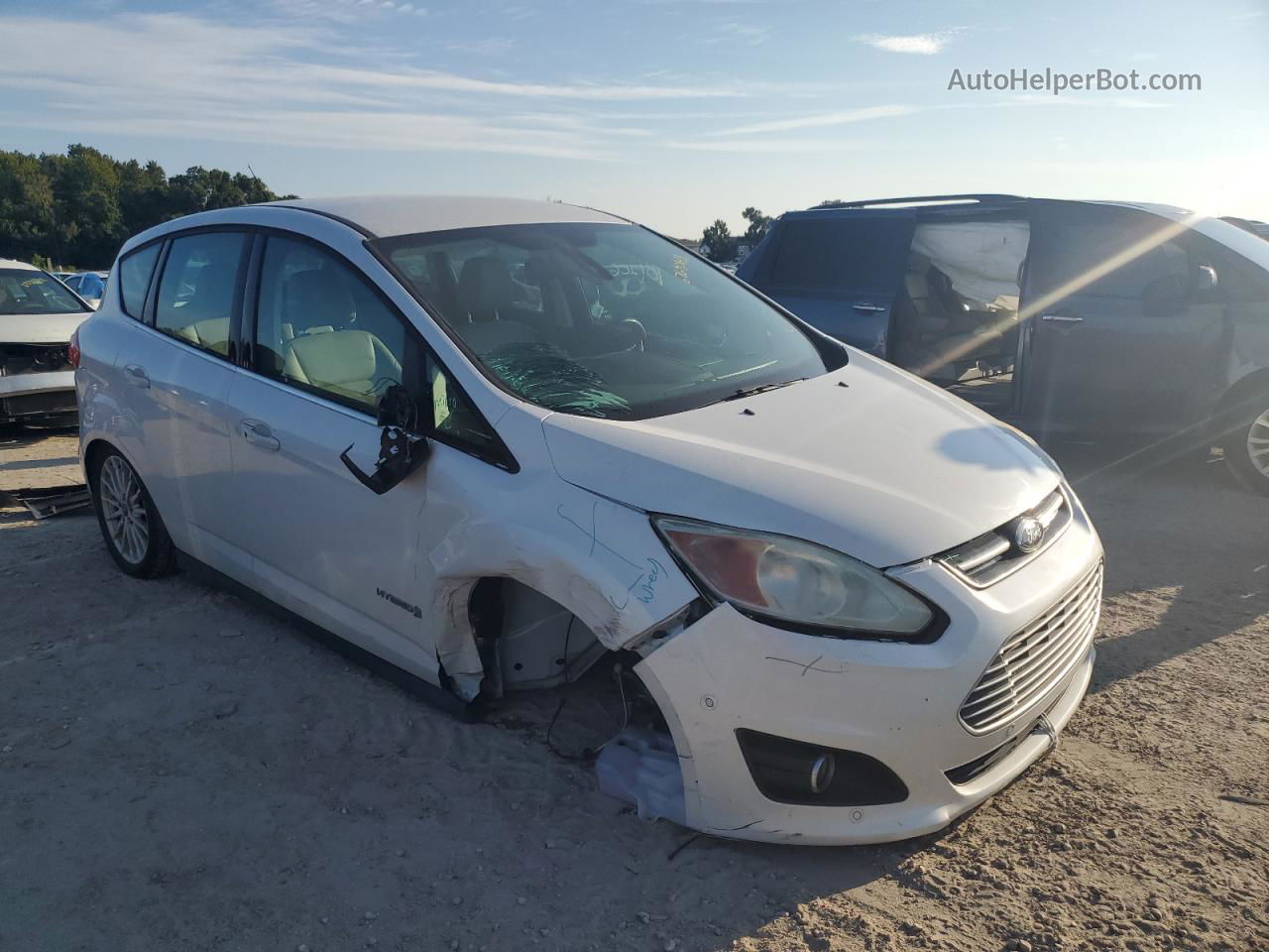 2014 Ford C-max Sel White vin: 1FADP5BU1EL515840