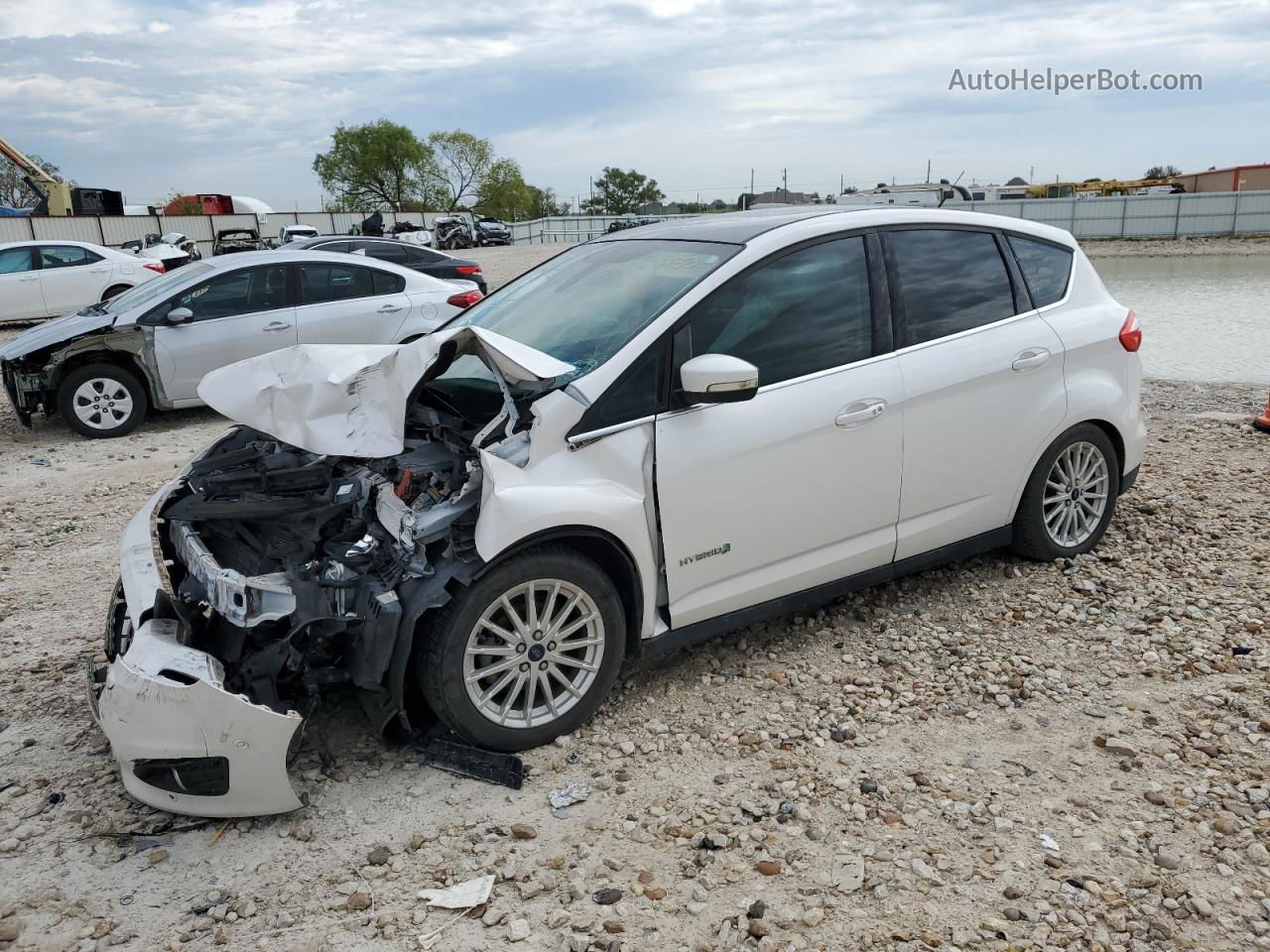 2013 Ford C-max Sel White vin: 1FADP5BU2DL521144