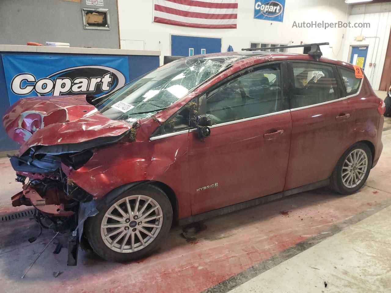 2013 Ford C-max Sel Burgundy vin: 1FADP5BU3DL500769