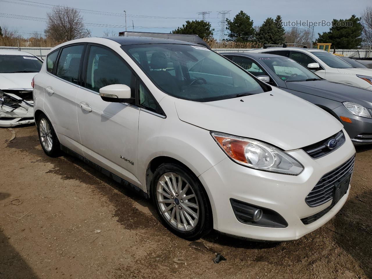 2013 Ford C-max Sel Белый vin: 1FADP5BU4DL532212