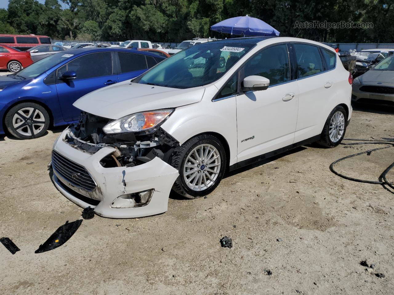 2013 Ford C-max Sel White vin: 1FADP5BU4DL545493