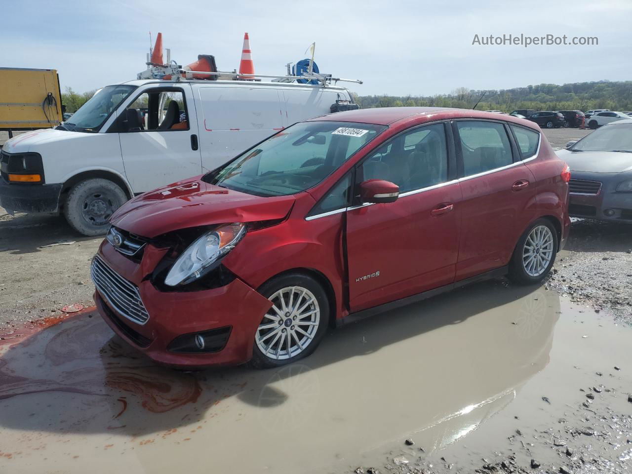 2013 Ford C-max Sel Red vin: 1FADP5BU4DL545610