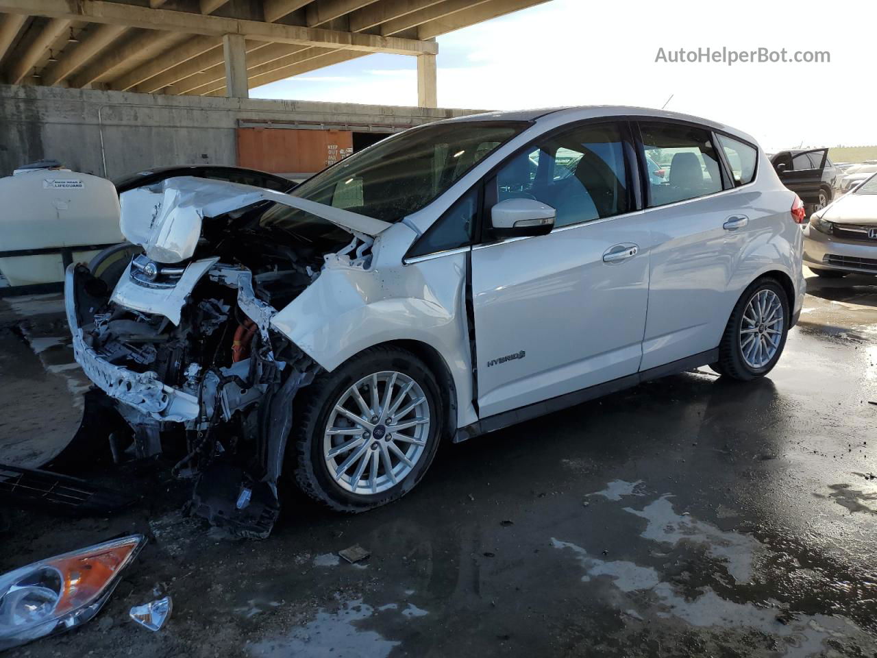 2013 Ford C-max Sel White vin: 1FADP5BU4DL546868