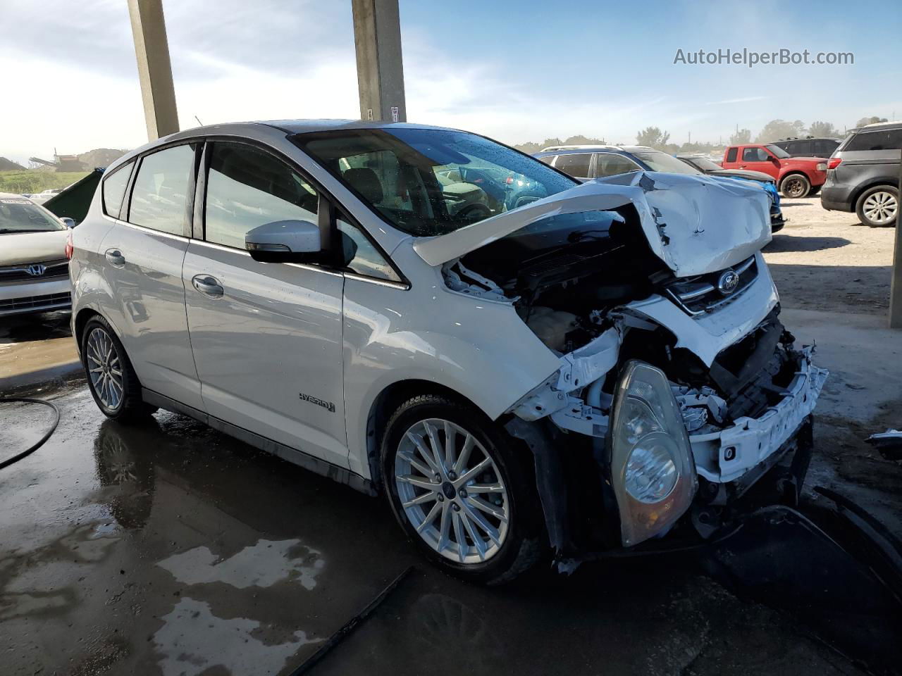 2013 Ford C-max Sel White vin: 1FADP5BU4DL546868