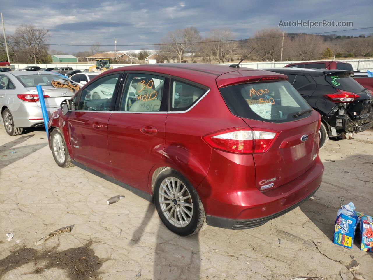 2013 Ford C-max Sel Red vin: 1FADP5BU4DL556803