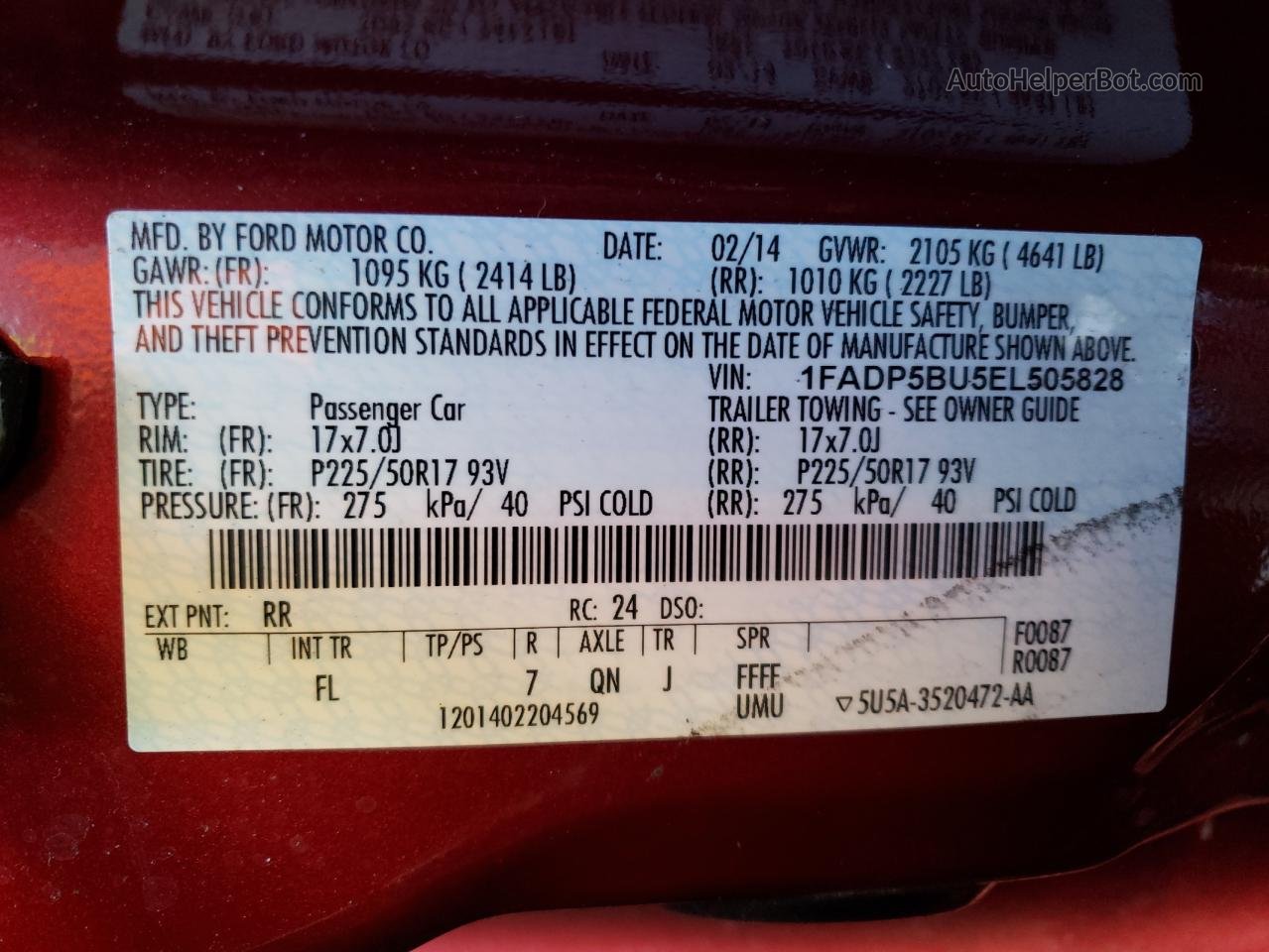2014 Ford C-max Sel Red vin: 1FADP5BU5EL505828