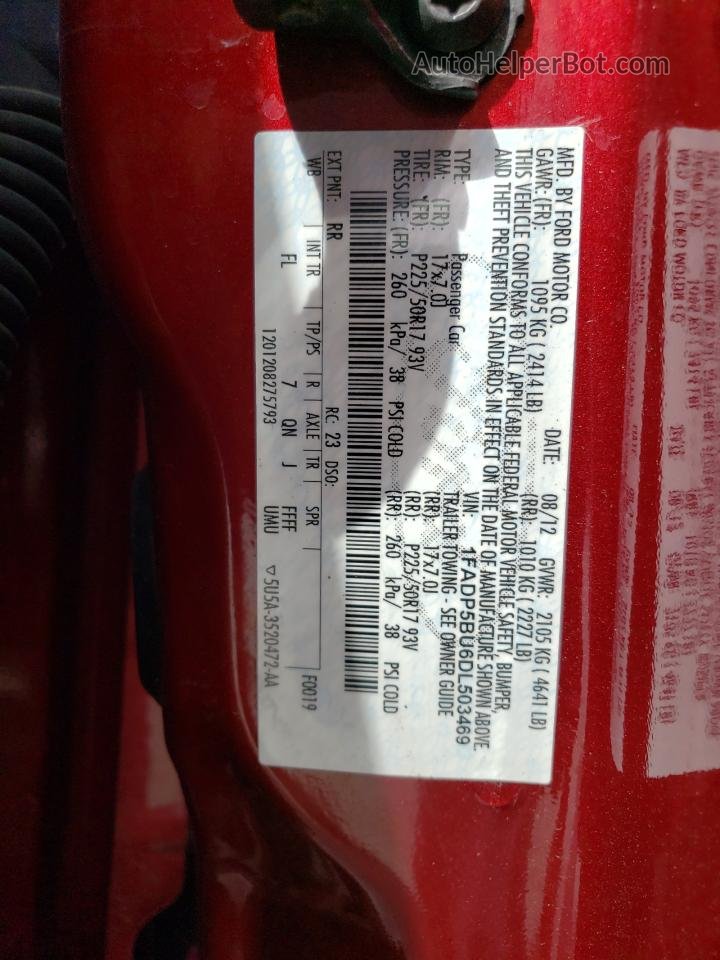 2013 Ford C-max Sel Red vin: 1FADP5BU6DL503469