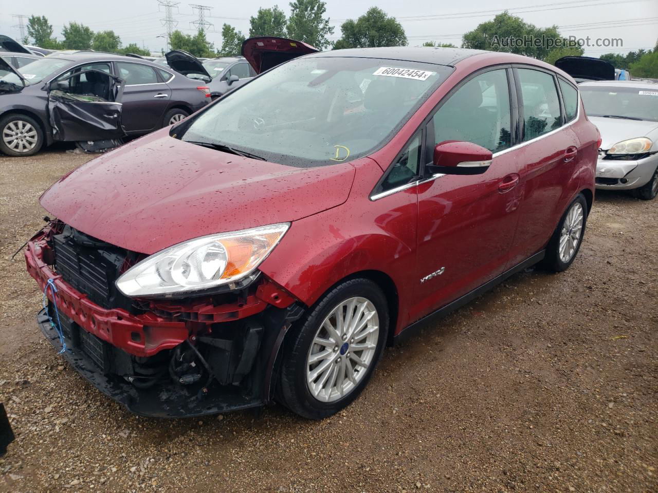 2013 Ford C-max Sel Red vin: 1FADP5BU6DL547536