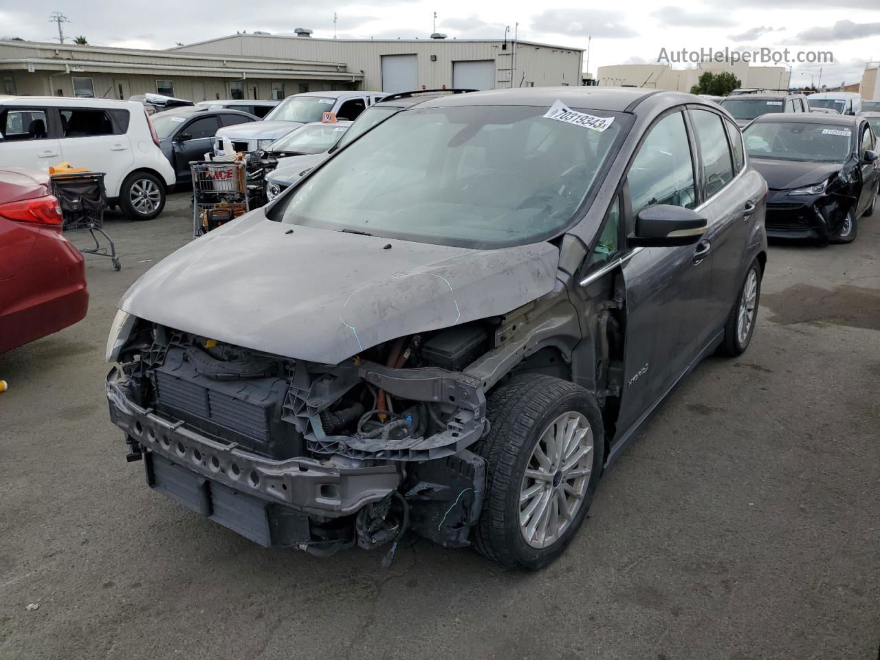 2014 Ford C-max Sel Gray vin: 1FADP5BU9EL506805