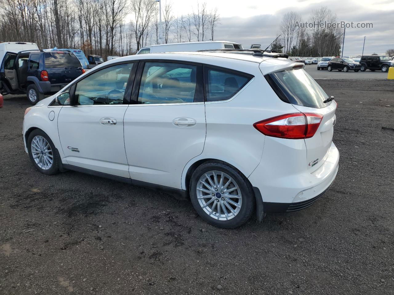 2014 Ford C-max Premium White vin: 1FADP5CU0EL511258