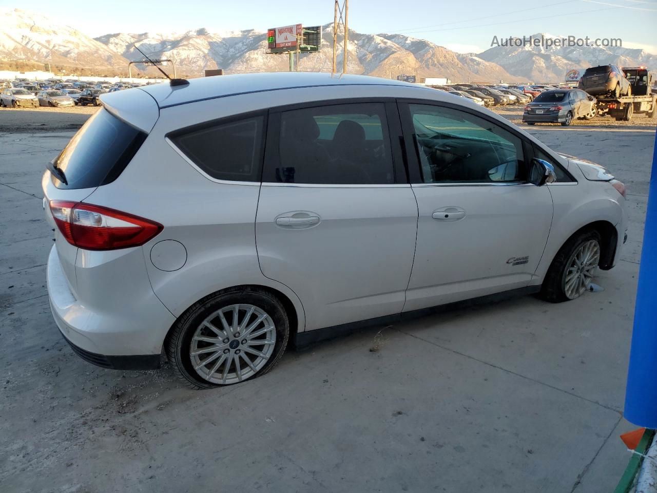 2014 Ford C-max Premium White vin: 1FADP5CU0EL517576