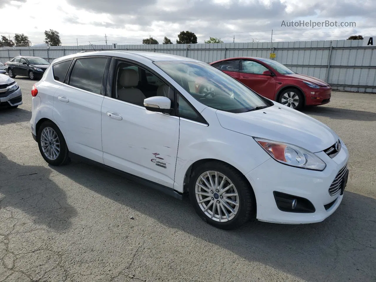 2014 Ford C-max Premium White vin: 1FADP5CU1EL504092