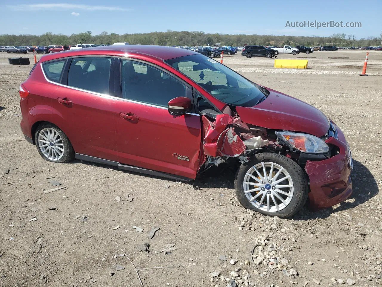 2014 Ford C-max Premium Red vin: 1FADP5CU1EL508367