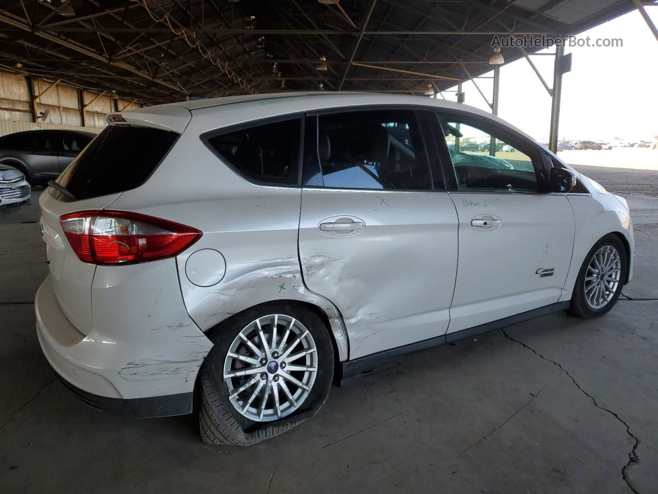 2014 Ford C-max Premium White vin: 1FADP5CU1EL511527