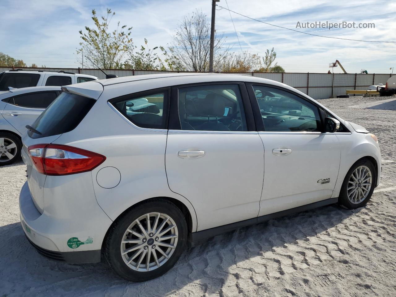 2014 Ford C-max Premium White vin: 1FADP5CU1EL513133