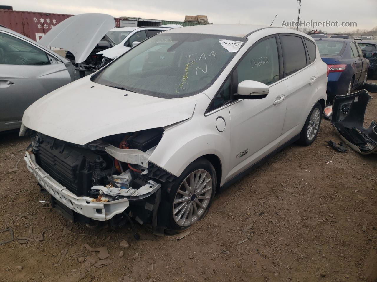 2013 Ford C-max Premium White vin: 1FADP5CU2DL531266