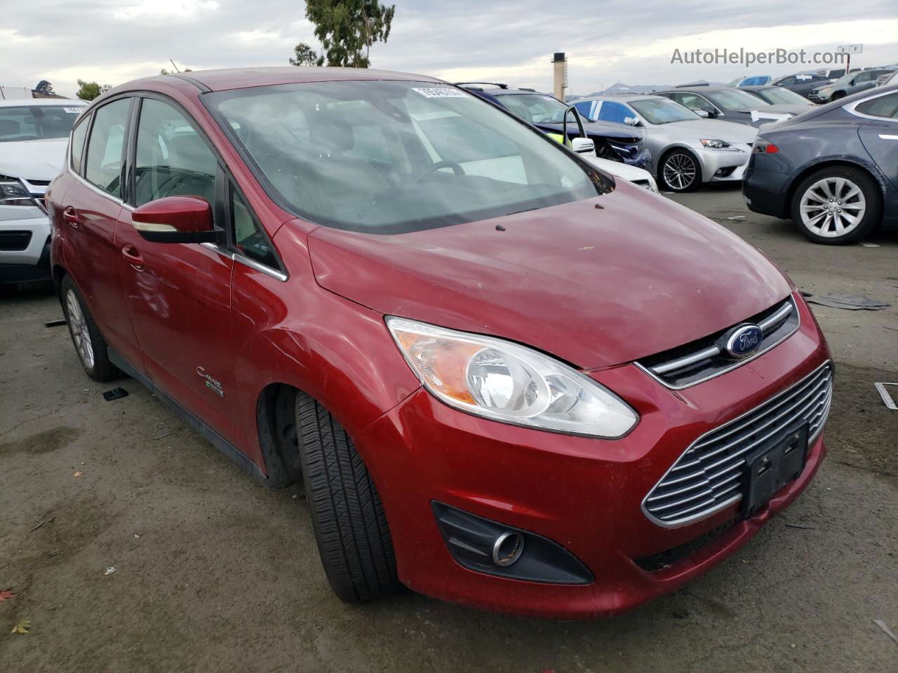 2014 Ford C-max Premium Burgundy vin: 1FADP5CU2EL510712