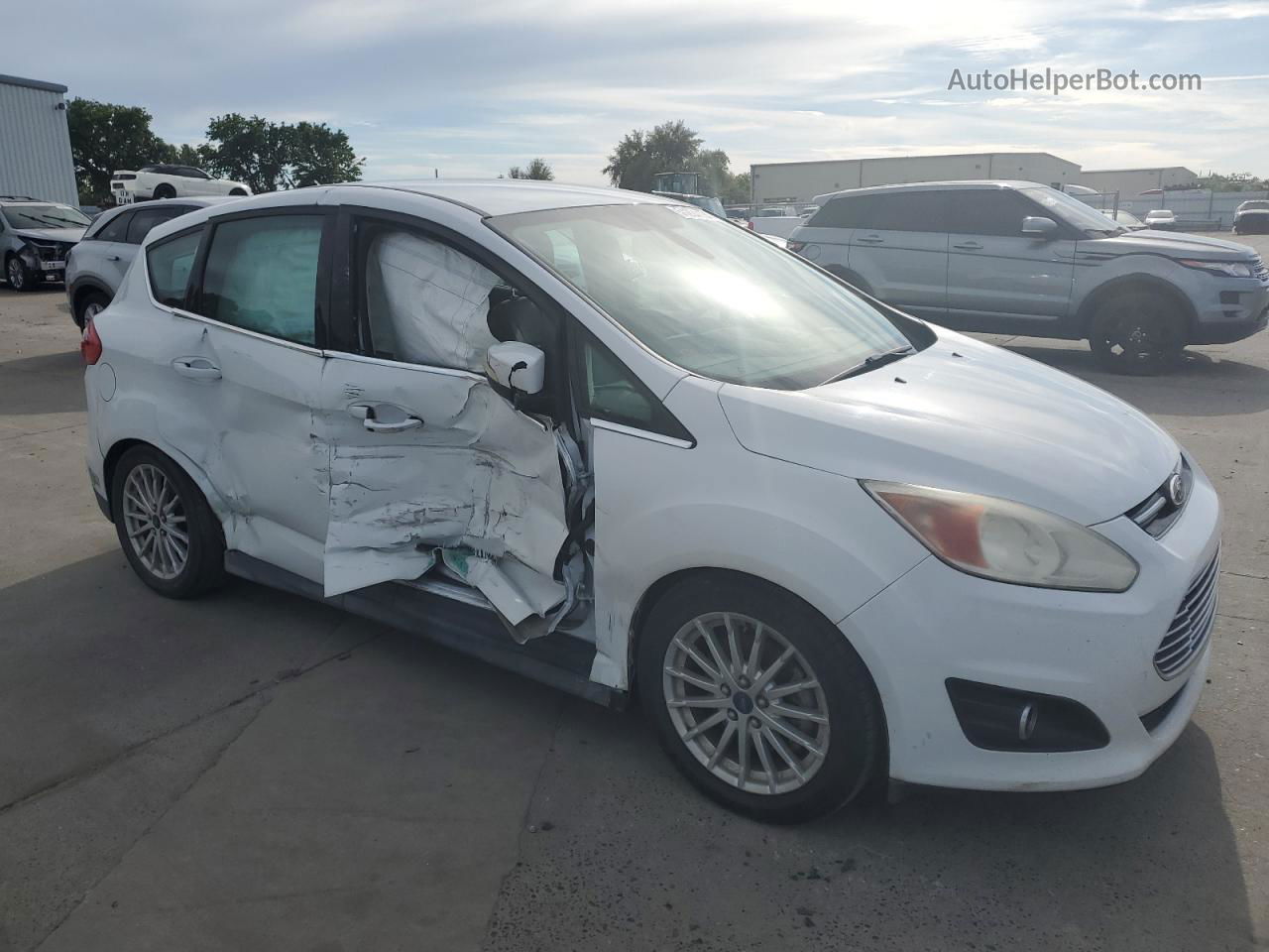 2013 Ford C-max Premium White vin: 1FADP5CU3DL555320