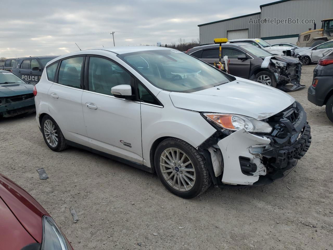 2013 Ford C-max Premium White vin: 1FADP5CU3DL557679