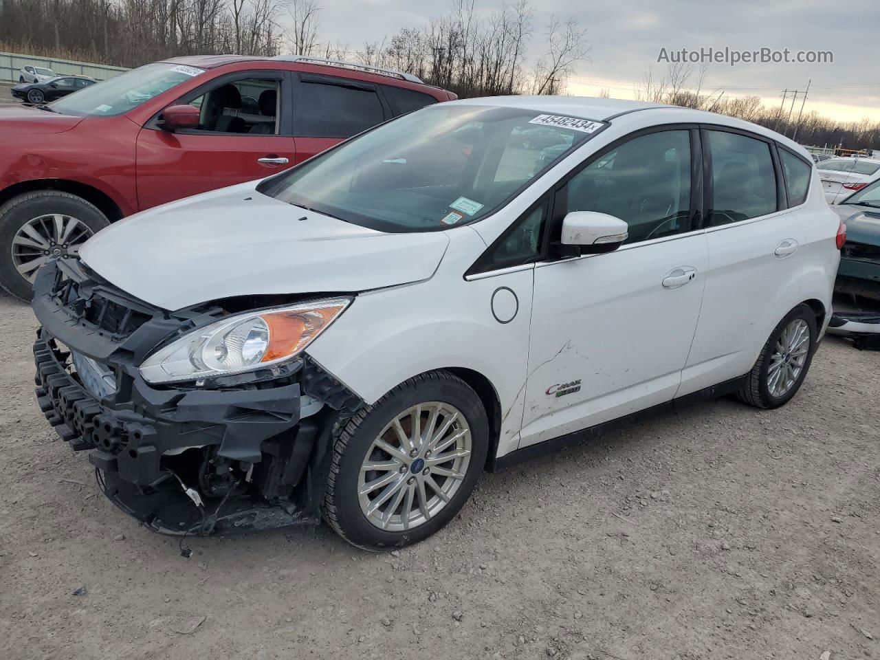 2013 Ford C-max Premium White vin: 1FADP5CU3DL557679