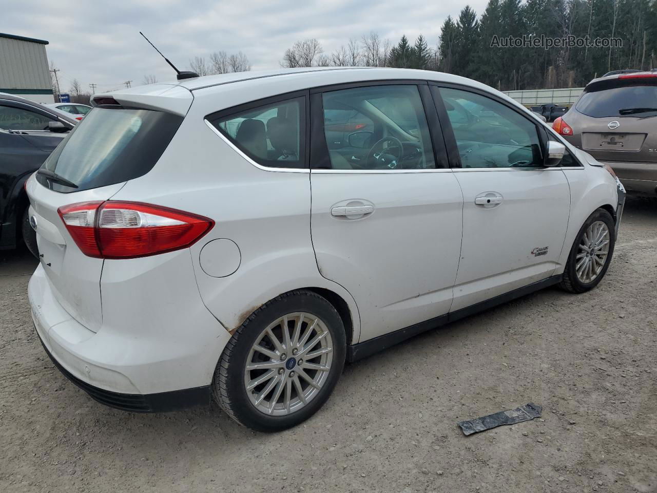 2013 Ford C-max Premium White vin: 1FADP5CU3DL557679