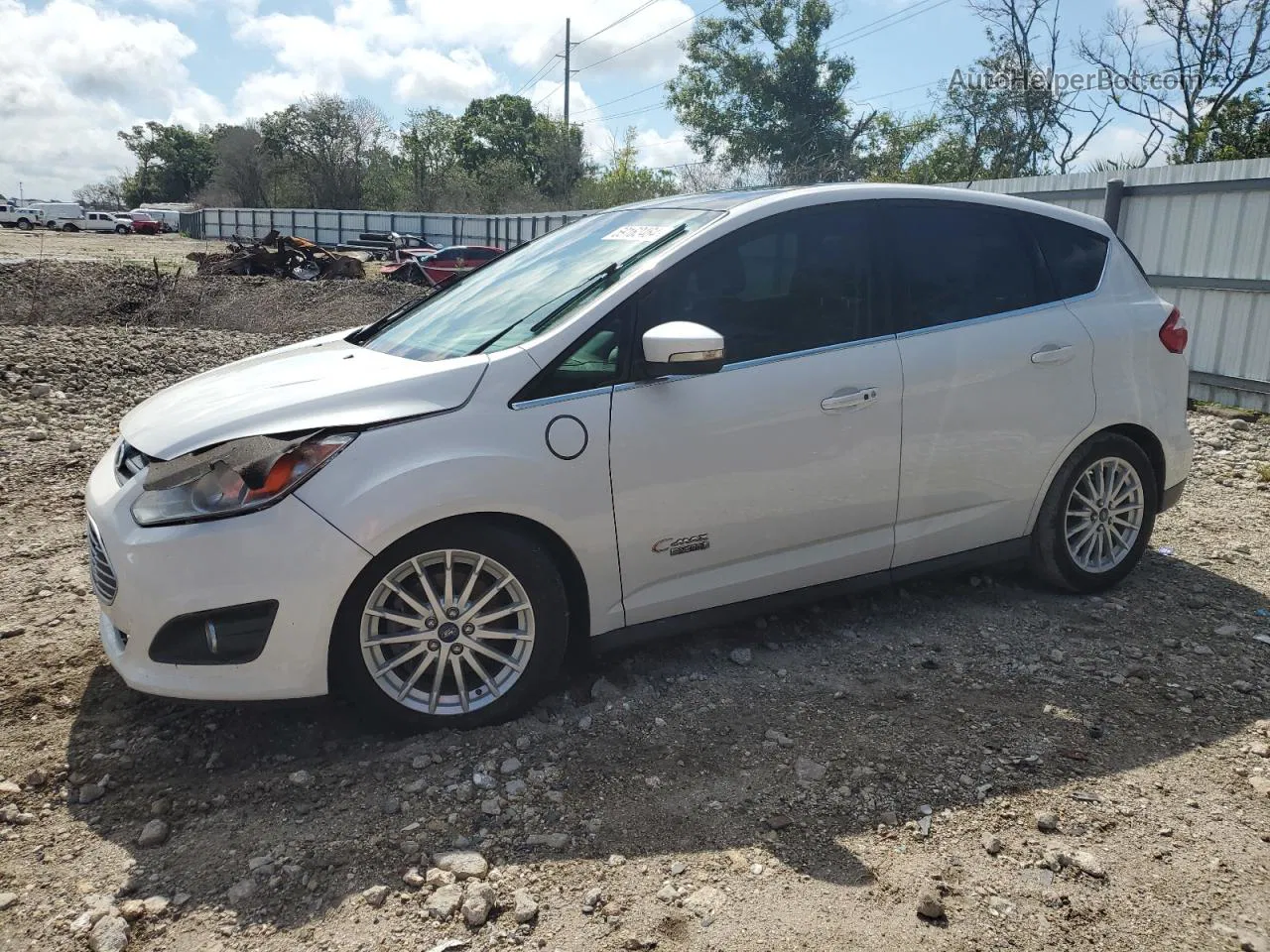 2014 Ford C-max Premium White vin: 1FADP5CU4EL518830