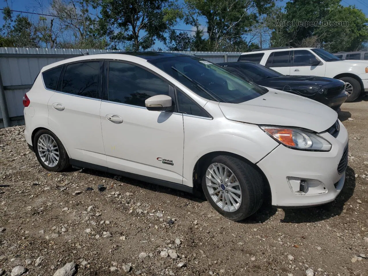 2014 Ford C-max Premium White vin: 1FADP5CU4EL518830