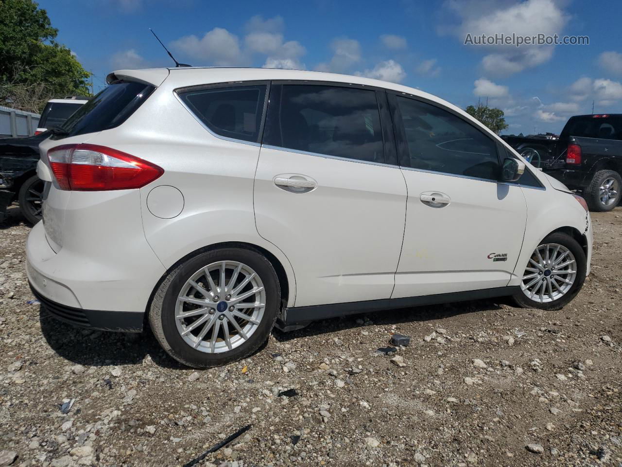 2014 Ford C-max Premium White vin: 1FADP5CU4EL518830