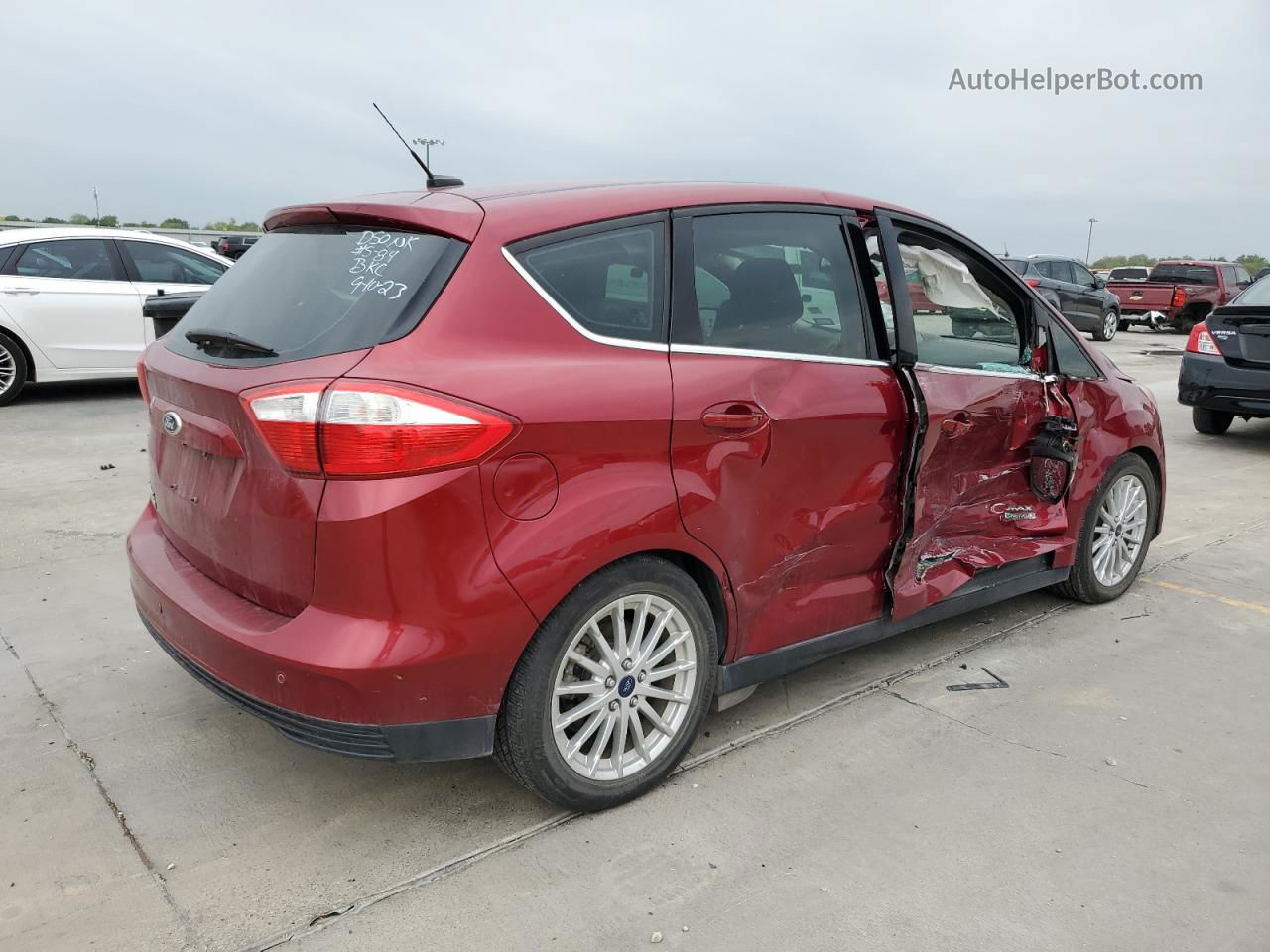 2014 Ford C-max Premium Red vin: 1FADP5CU6EL500572