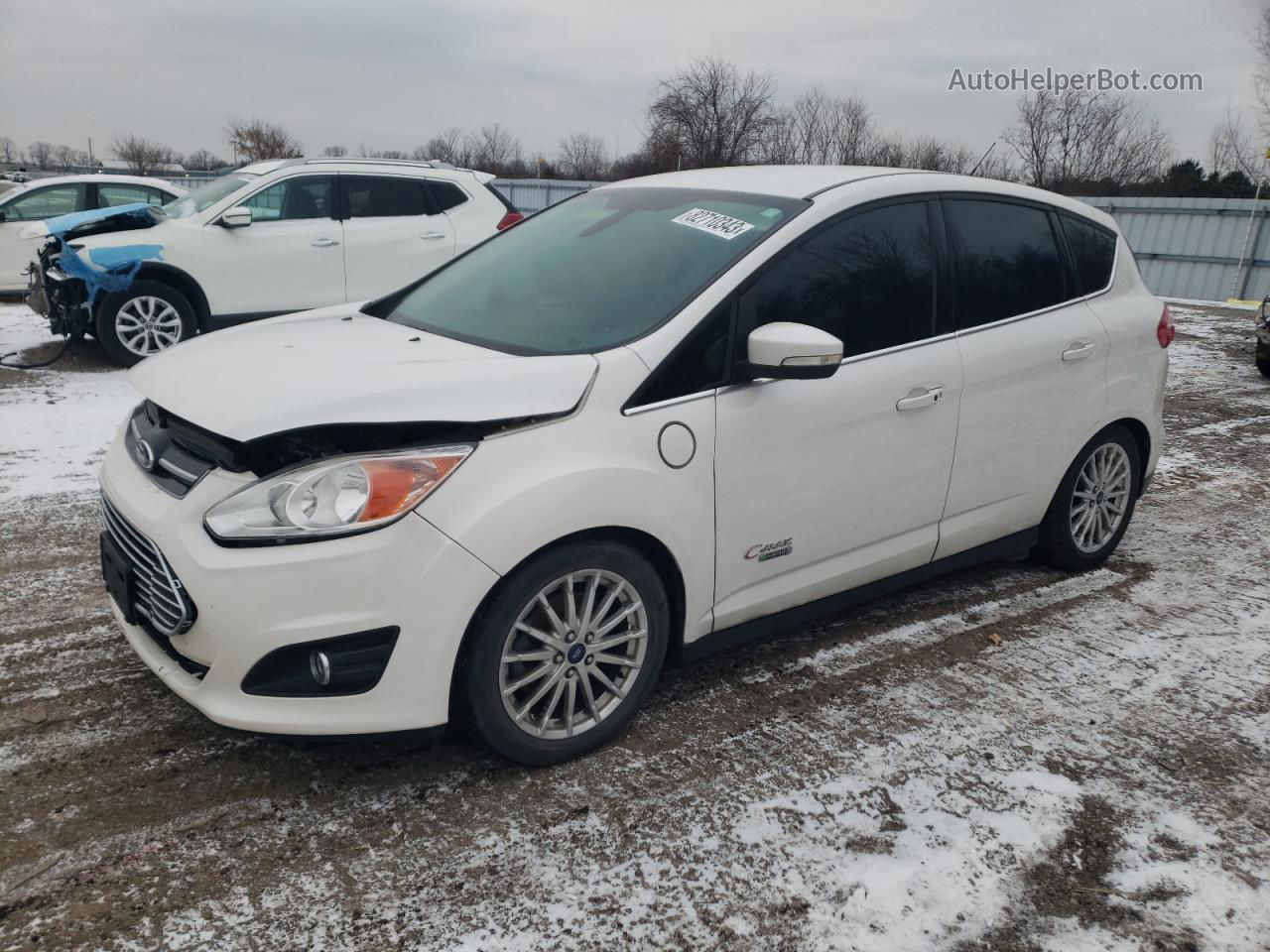 2014 Ford C-max Premium White vin: 1FADP5CU6EL510857