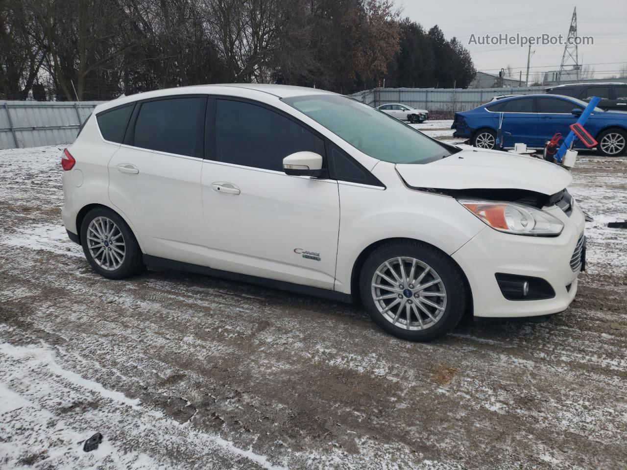 2014 Ford C-max Premium White vin: 1FADP5CU6EL510857